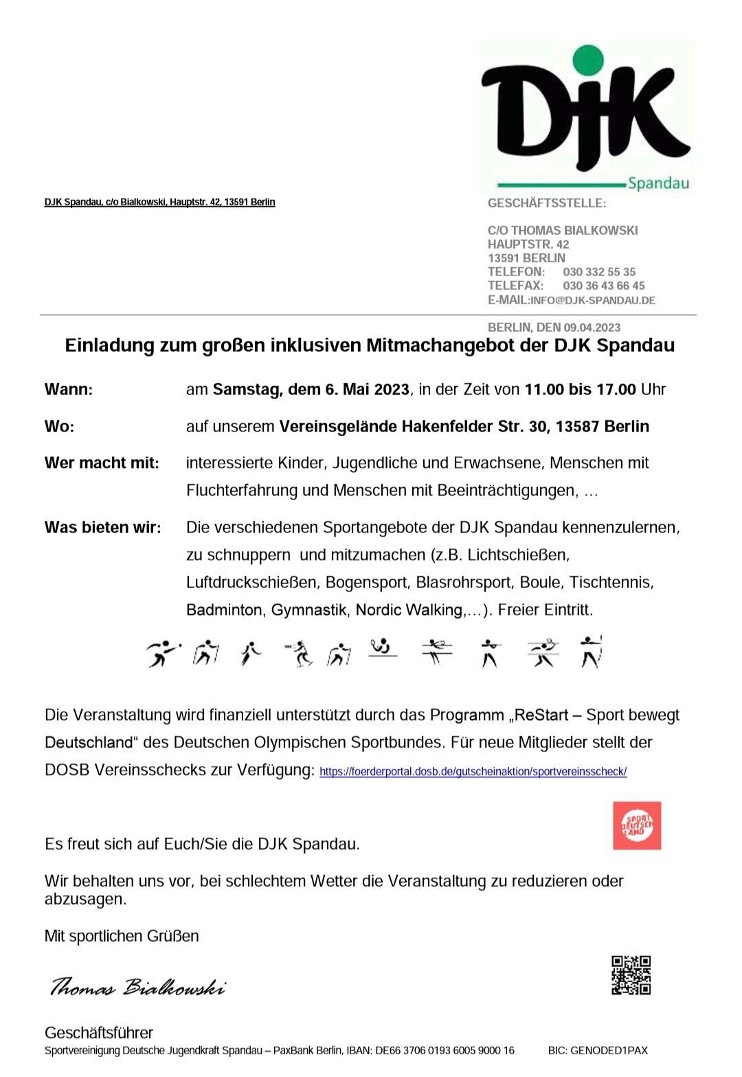 Einladung zum großen inklusiven Mitmachangebot am 6.5.2023