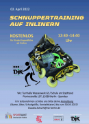 Ausschreibungsplakat für das Schnuppertraining am 2.4.2022