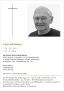 Trauerkarte Siegfried Niering